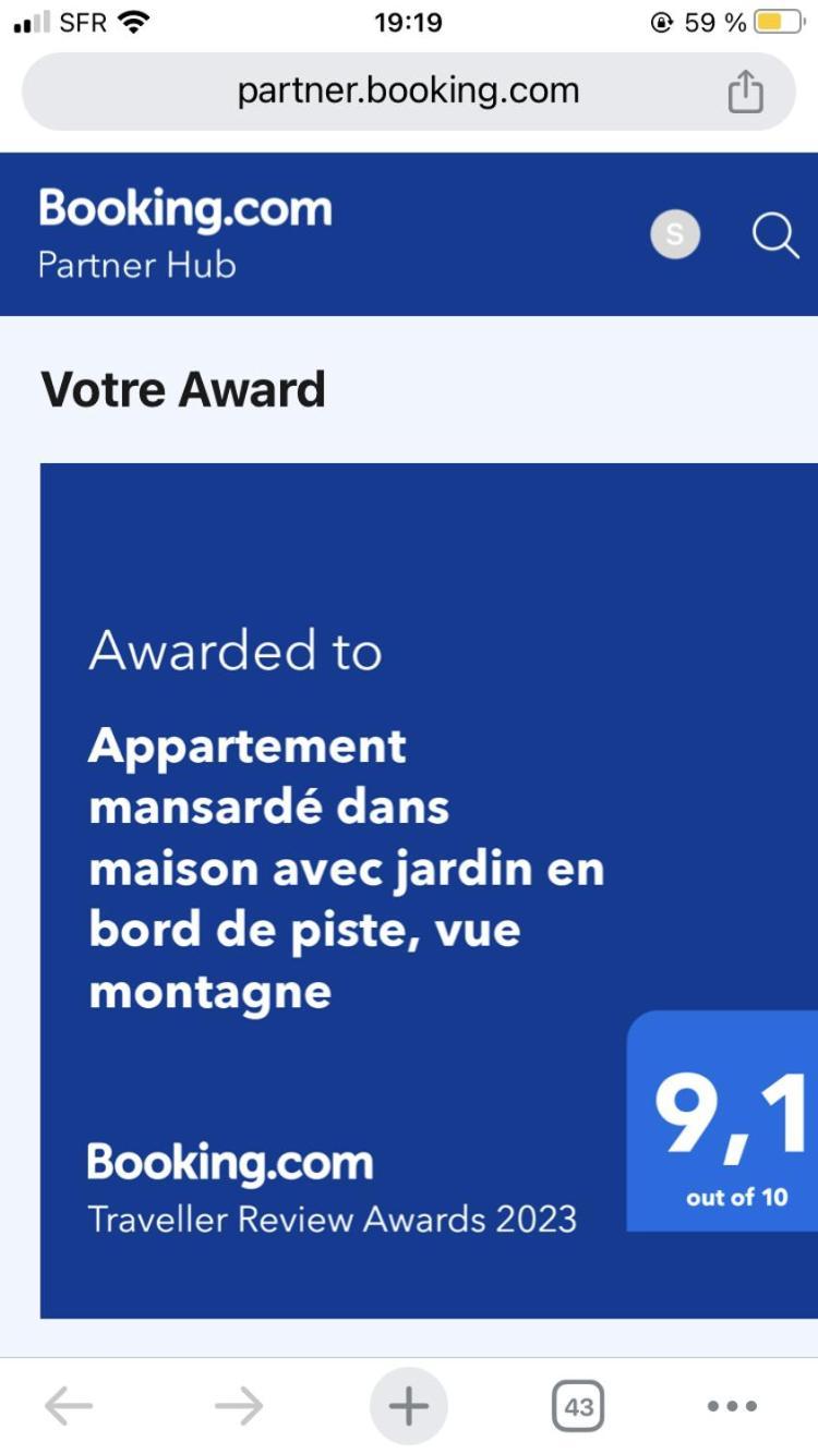 Logement Mansarde Dans Maison Avec Jardin En Bord De Piste, Vue Montagne Les Houches Dış mekan fotoğraf